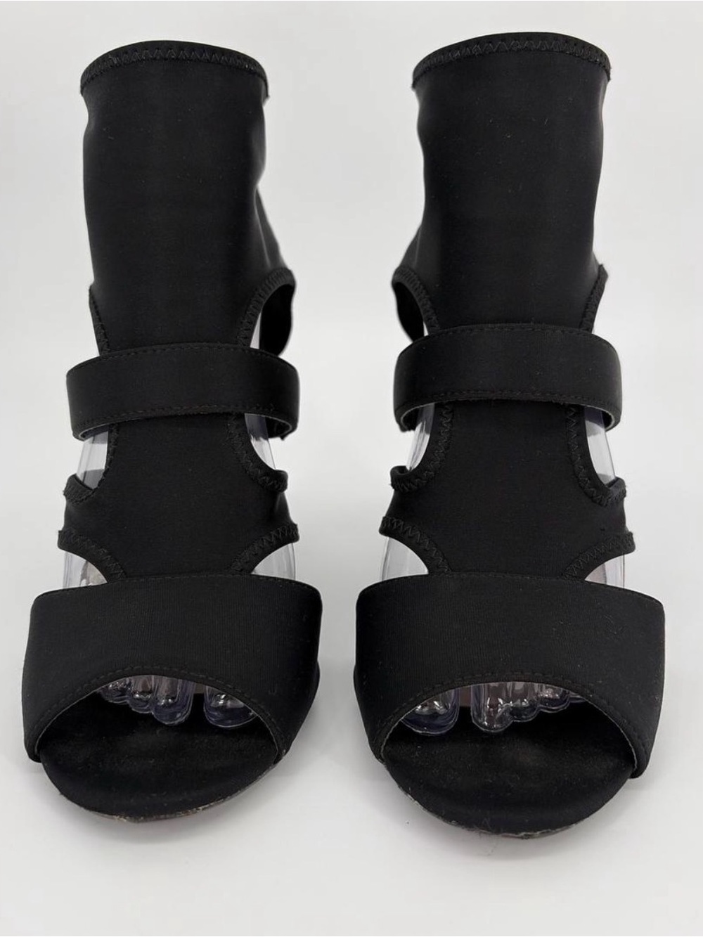 Women's Black High-Heel Cutout Sandals
